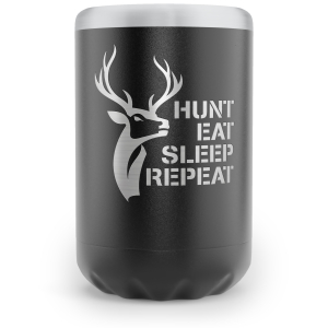 SoHo 12oz Can Cooler - Black "HUNT EAT SLEEP REPEAT"