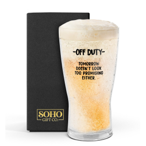 SoHo Freezer Mug "OFF DUTY TOMORROW DOESNT LOOK TOO PROMISING EITHER"